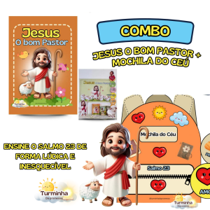 COMBO: JESUS O BOM PASTOR + MOCHILA DO CEÚ
