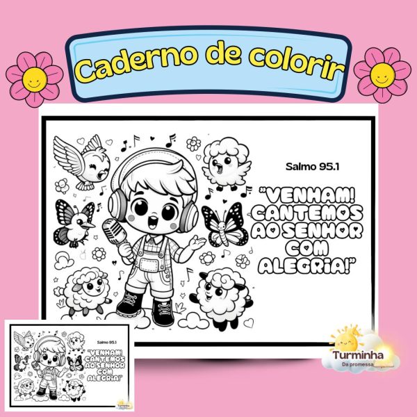 EU AMO LOUVAR - LIVRO DE COLORIR + PAINEL + VISEIRA - Imagem 2