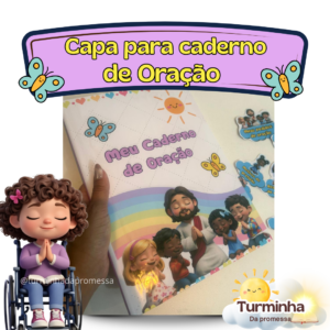 CAPA PARA CADERNO DE ORAÇÃO+ ADESIVOS E MARCADOR DE PÁGINAS