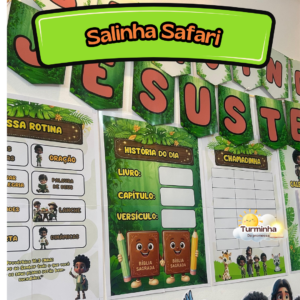 KIT DECORAÇÃO SALINHA SAFARI- UMA JORNADA COM JESUS