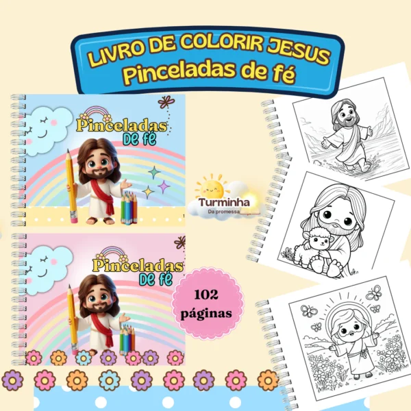 LIVRO DE COLORIR - PINCELADAS DE FÉ